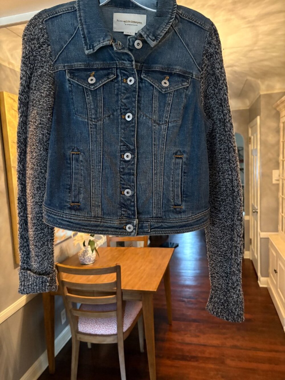 Like New, Anthropologie Pilcro & The Letterpress Denim Sweater Jacket. Size S - Picture 4 of 11
